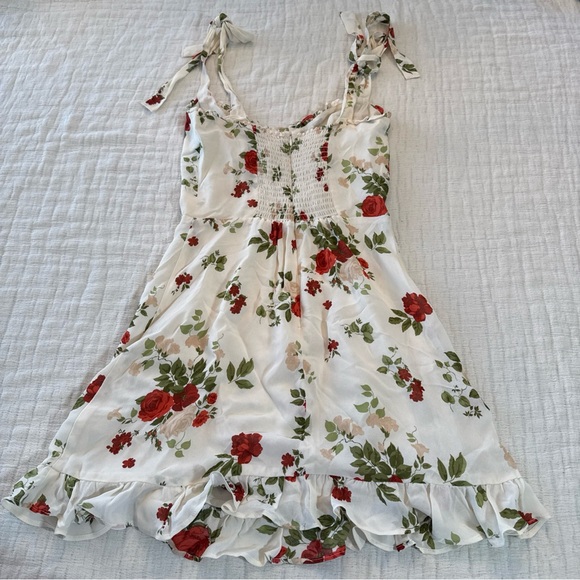 REFORMATION Christine Ruffle Mini Dress Florence Floral Print Size 6 $218 - Picture 5 of 11